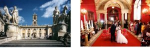カンピドーリオ宮殿　ローマ市庁舎のSala Rossa 赤の広間での挙式プラン